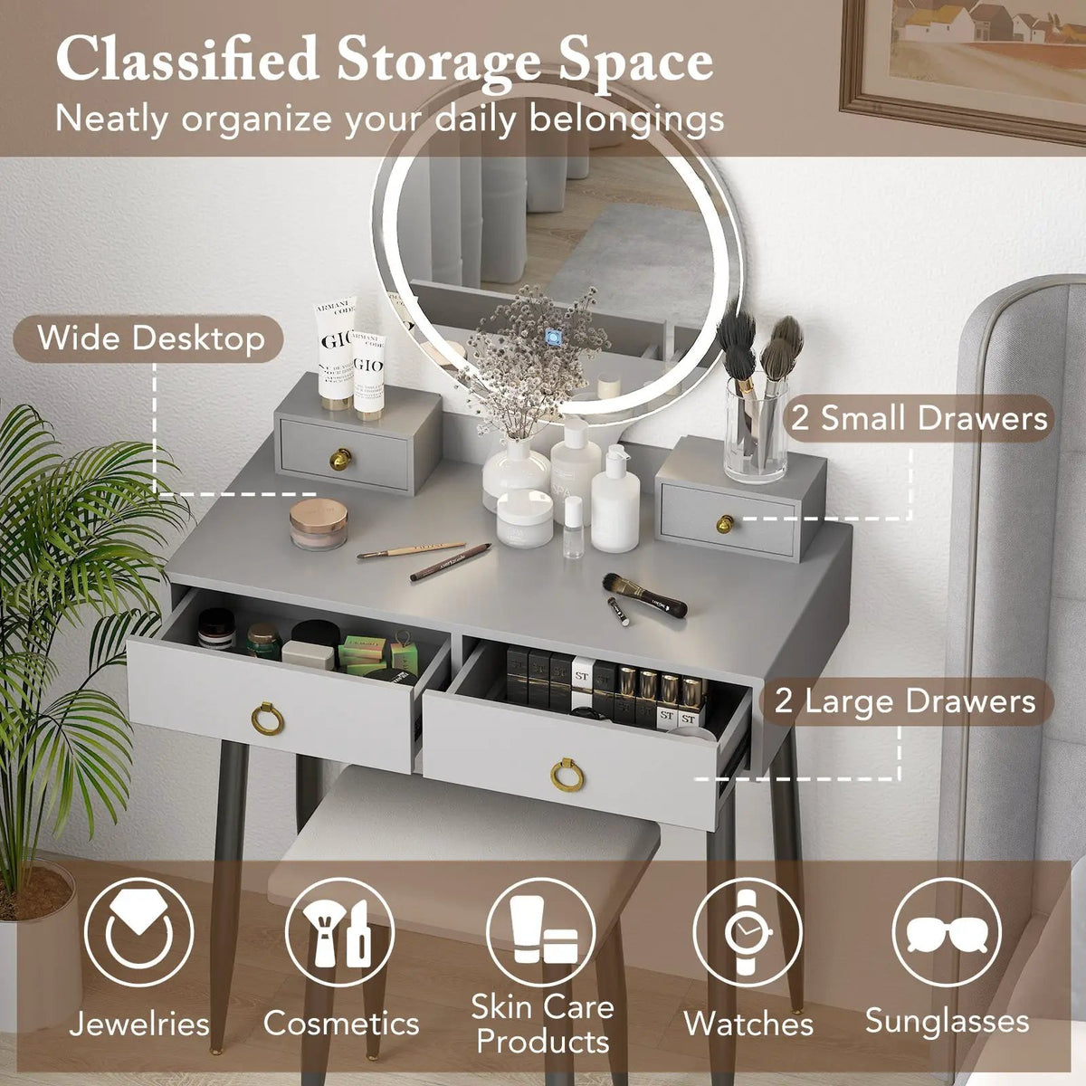 Vanity Table Set with Mirror, photo 8 of 9