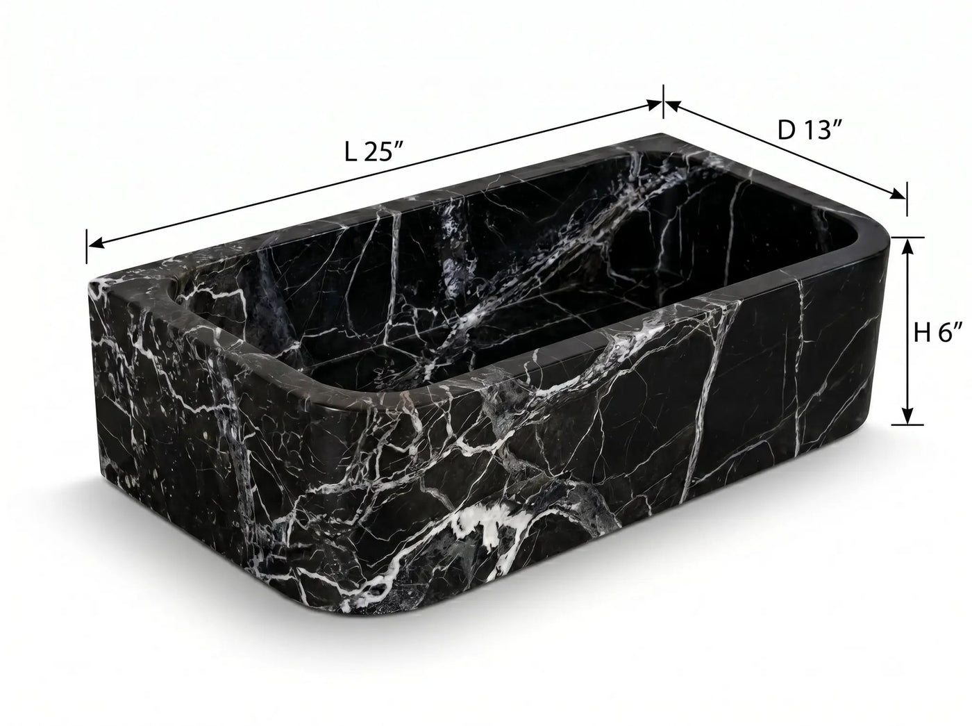 Verde Antico Marble Rectangular Wall-Mount Bathroom Sink 25x13 by GobekDesign