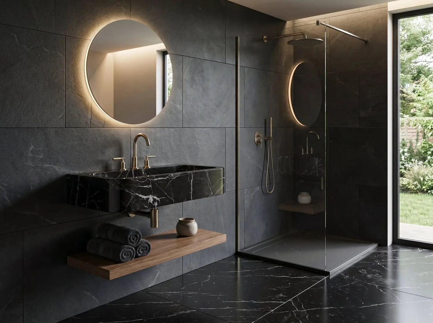 Verde Antico Marble Rectangular Wall-Mount Bathroom Sink 25x13 by GobekDesign