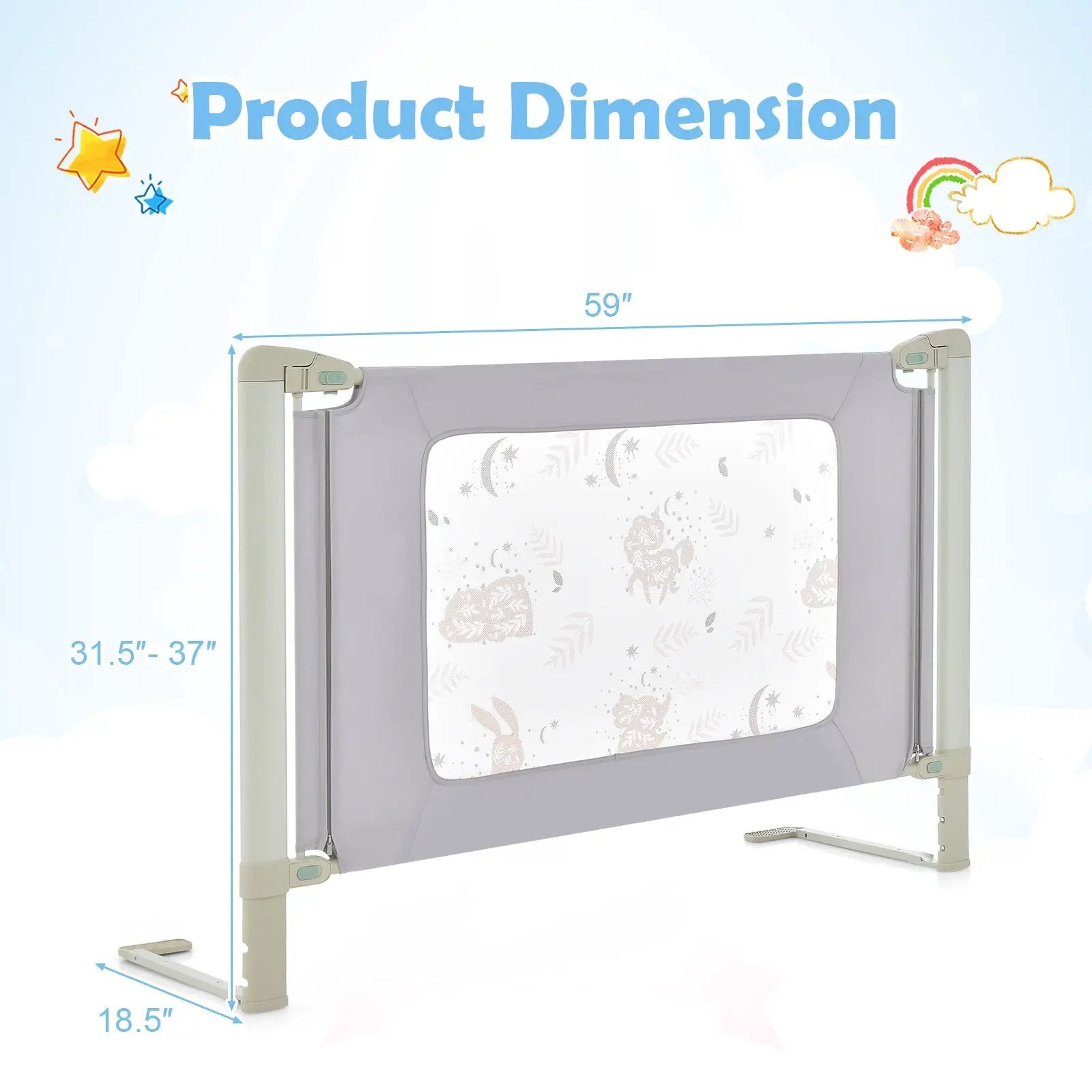 Vertical Lifting Bed Rail for Toddlers with Double Lock by DirectDeals