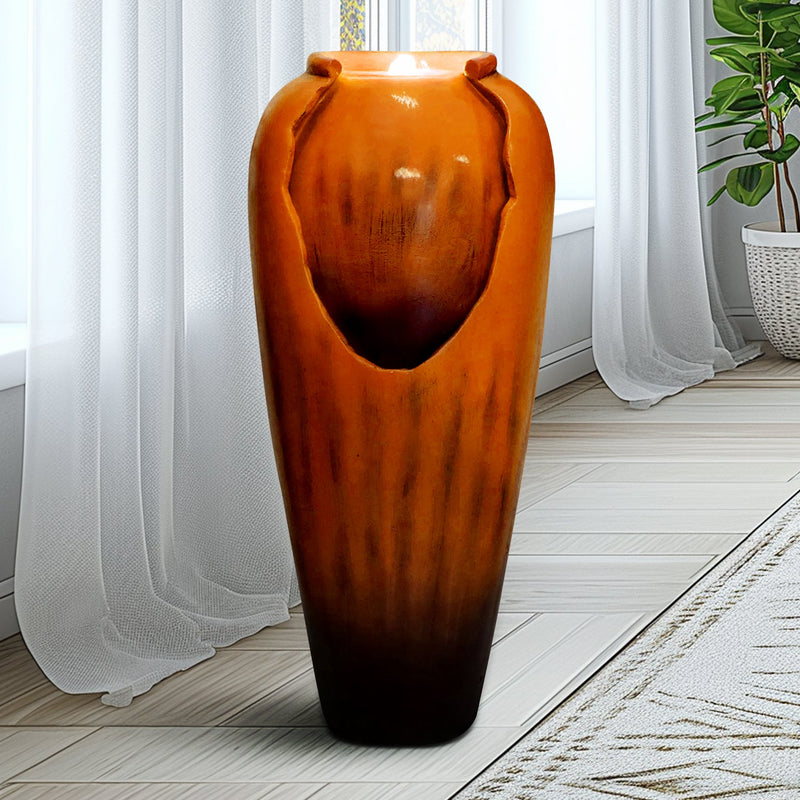 Resin Glazed Cutout Urn Outdoor Water Fountain 30 Inch, photo 11 of 12