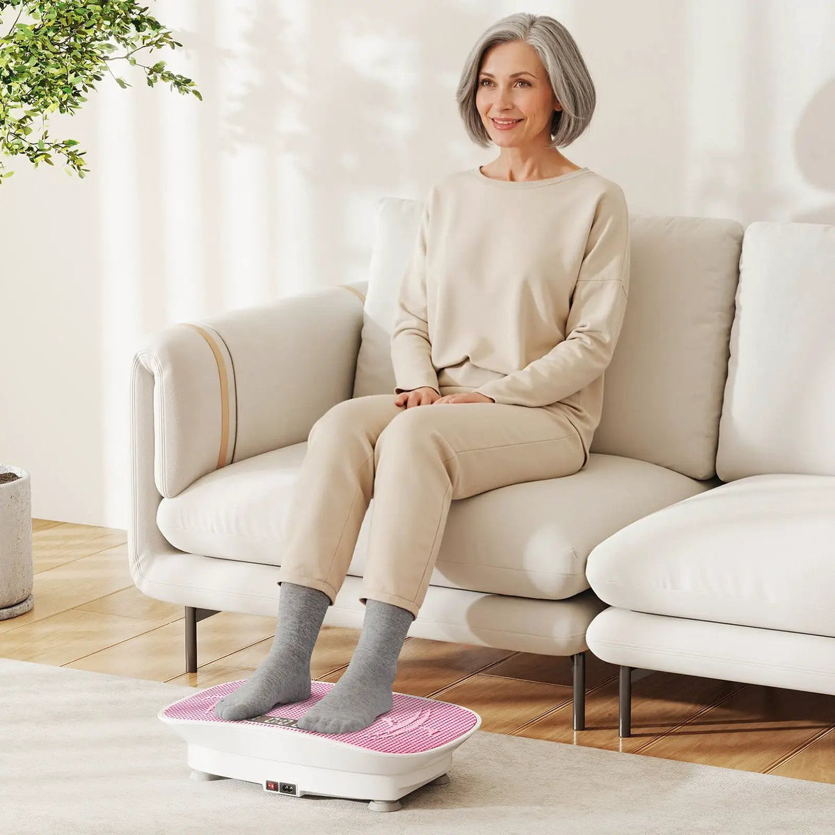 Vibration Plate Exercise Machine for Lymphatic Drainage and Weight Loss with 10 Speed Intensities, photo 4 of 56