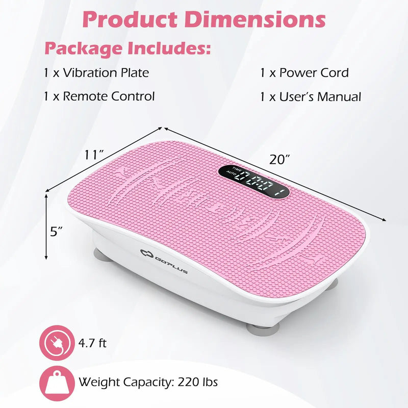 Vibration Plate Exercise Machine for Lymphatic Drainage and Weight Loss with 10 Speed Intensities by DirectDeals