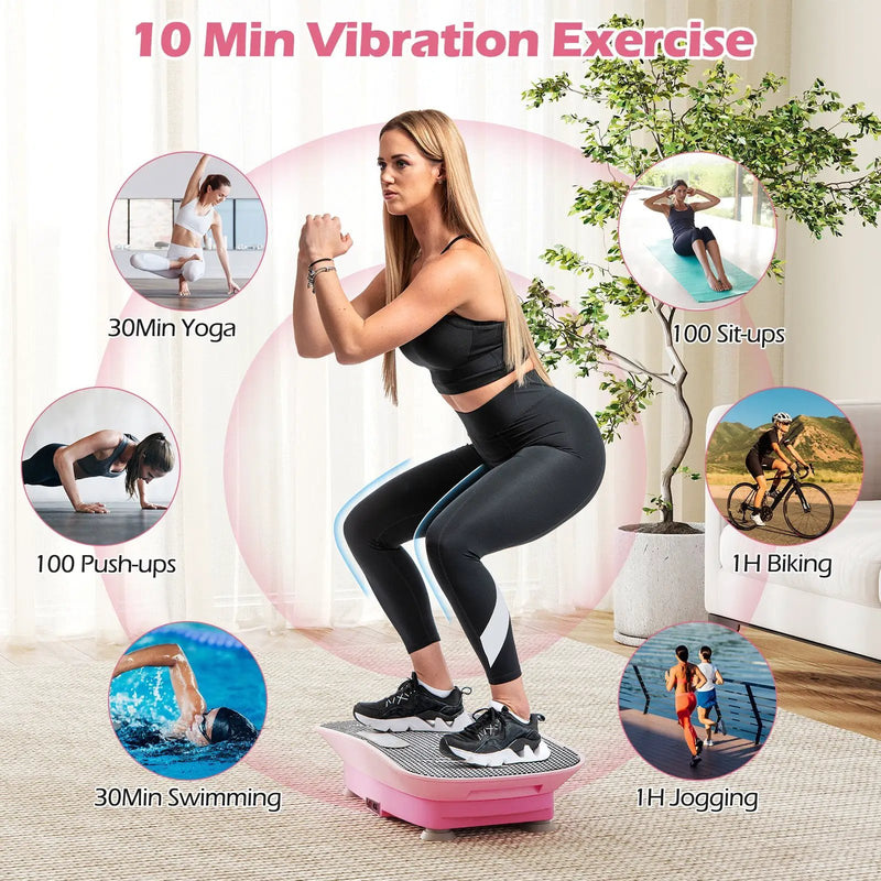 Vibration Plate Exercise Machine for Lymphatic Drainage and Weight Loss with 10 Speed Intensities by DirectDeals