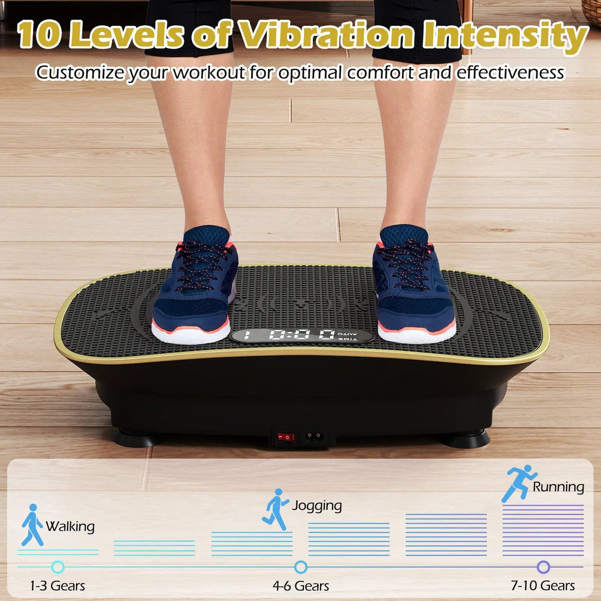 Vibration Plate Exercise Machine for Lymphatic Drainage and Weight Loss with 10 Speed Intensities, photo 38 of 56