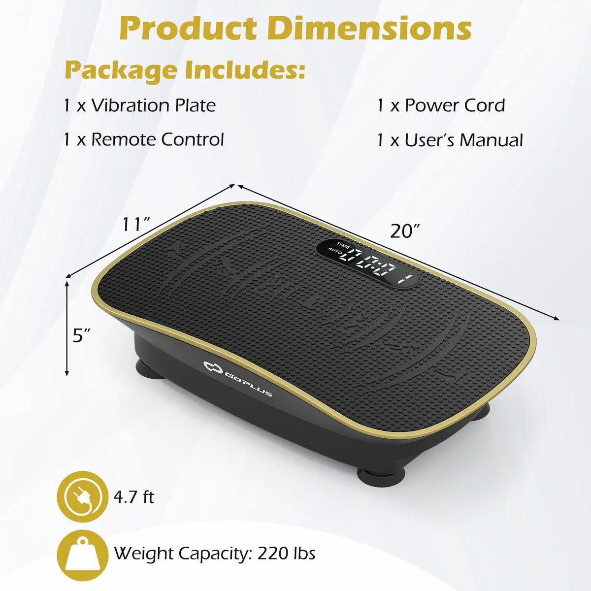 Vibration Plate Exercise Machine for Lymphatic Drainage and Weight Loss with 10 Speed Intensities, photo 25 of 56