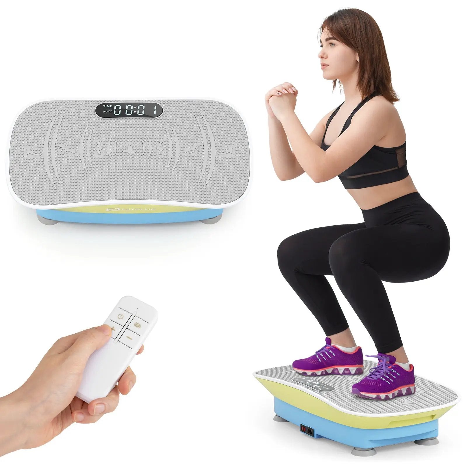 Vibration Plate Exercise Machine for Lymphatic Drainage and Weight Loss with 10 Speed Intensities by DirectDeals