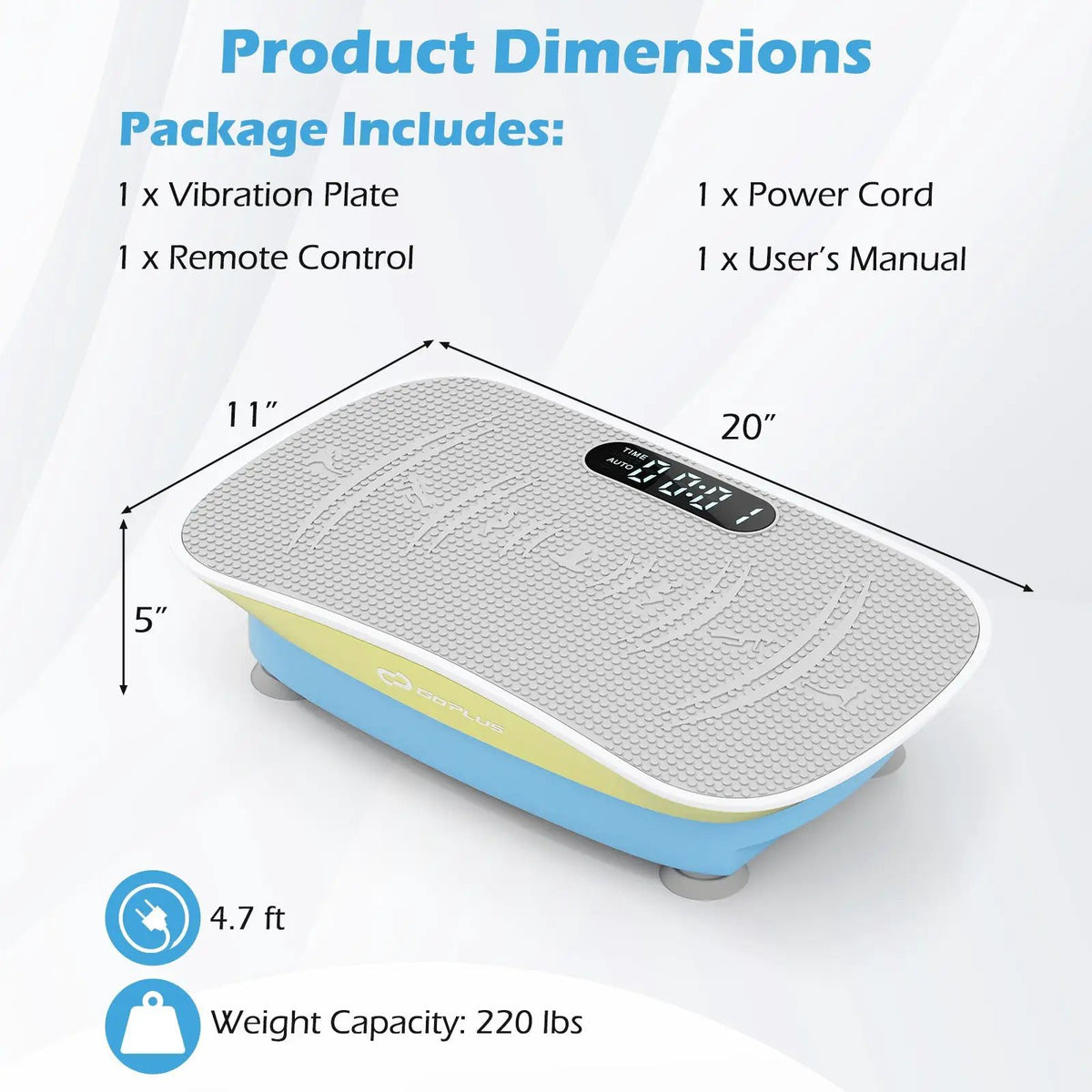 Vibration Plate Exercise Machine for Lymphatic Drainage and Weight Loss with 10 Speed Intensities, photo 35 of 56