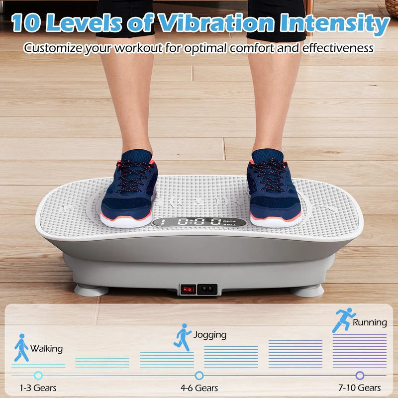 Vibration Plate Exercise Machine for Lymphatic Drainage and Weight Loss with 10 Speed Intensities by DirectDeals