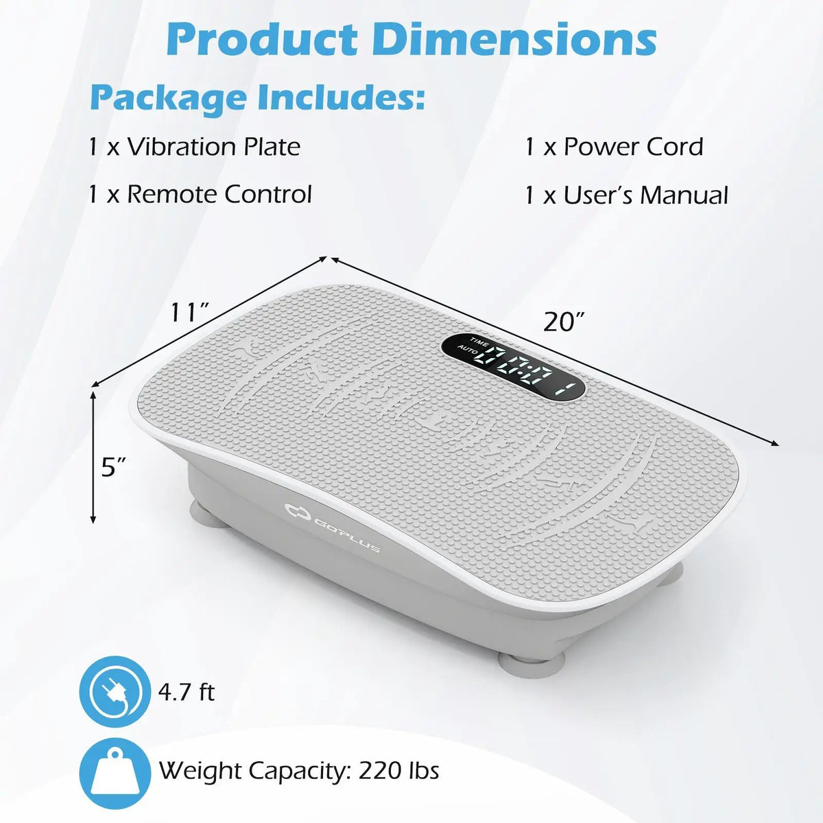 Vibration Plate Exercise Machine for Lymphatic Drainage and Weight Loss with 10 Speed Intensities, photo 33 of 56