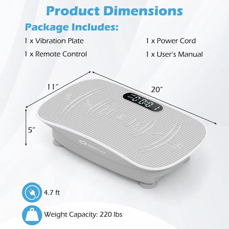 Vibration Plate Exercise Machine for Lymphatic Drainage and Weight Loss with 10 Speed Intensities by DirectDeals
