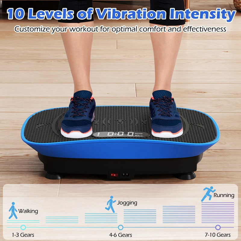 Vibration Plate Exercise Machine for Lymphatic Drainage and Weight Loss with 10 Speed Intensities by DirectDeals