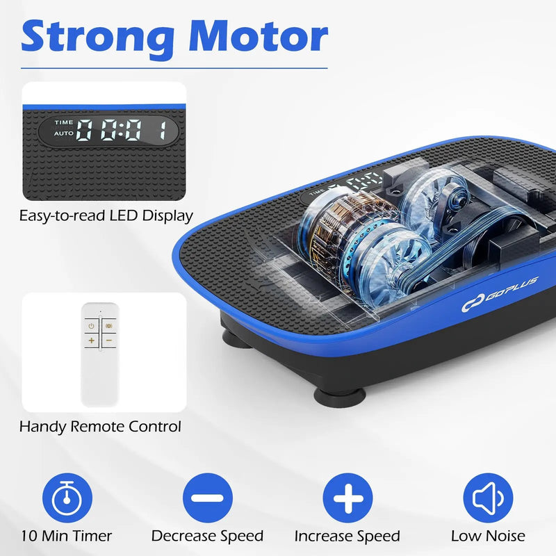 Vibration Plate Exercise Machine for Lymphatic Drainage and Weight Loss with 10 Speed Intensities by DirectDeals