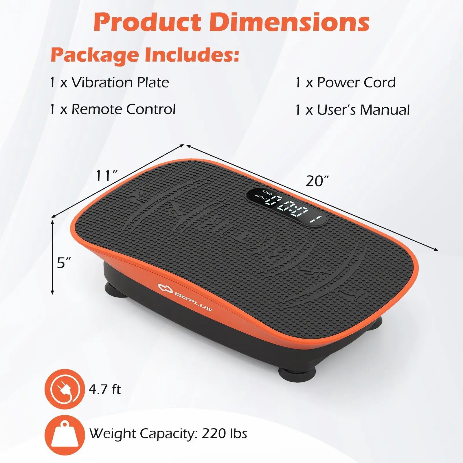 Vibration Plate Exercise Machine for Lymphatic Drainage and Weight Loss with 10 Speed Intensities by DirectDeals