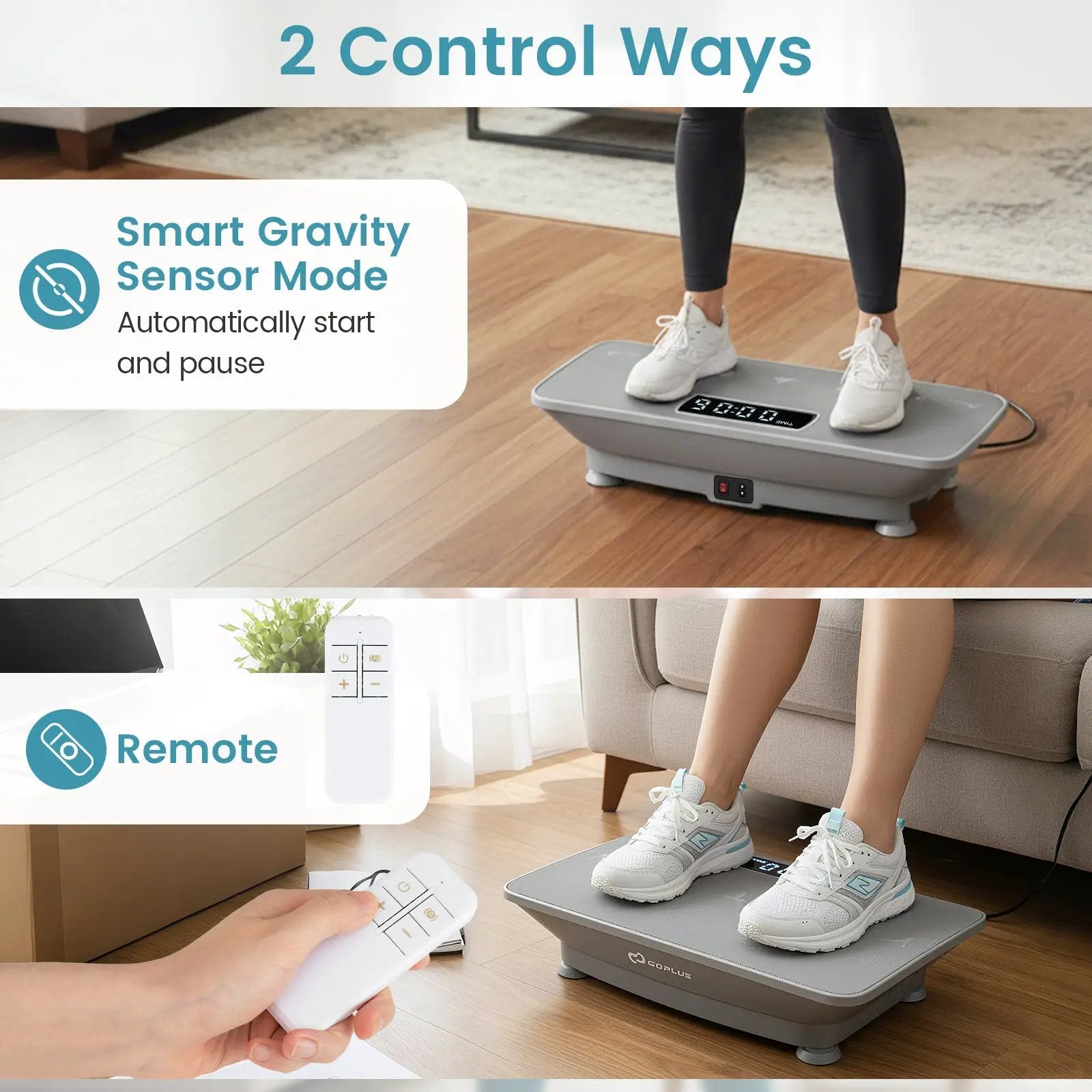 Vibration Plate Exercise Machine with Gravity Sensor for Home by DirectDeals