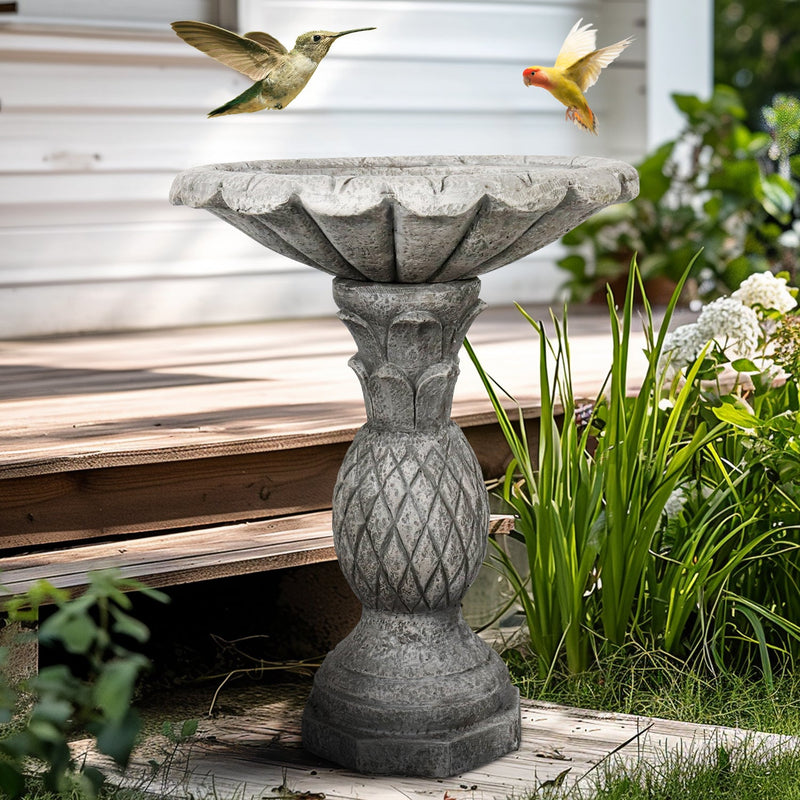 Concrete Pineapple Bird Bath Classical Pedestal 24 Inch, photo 4 of 12