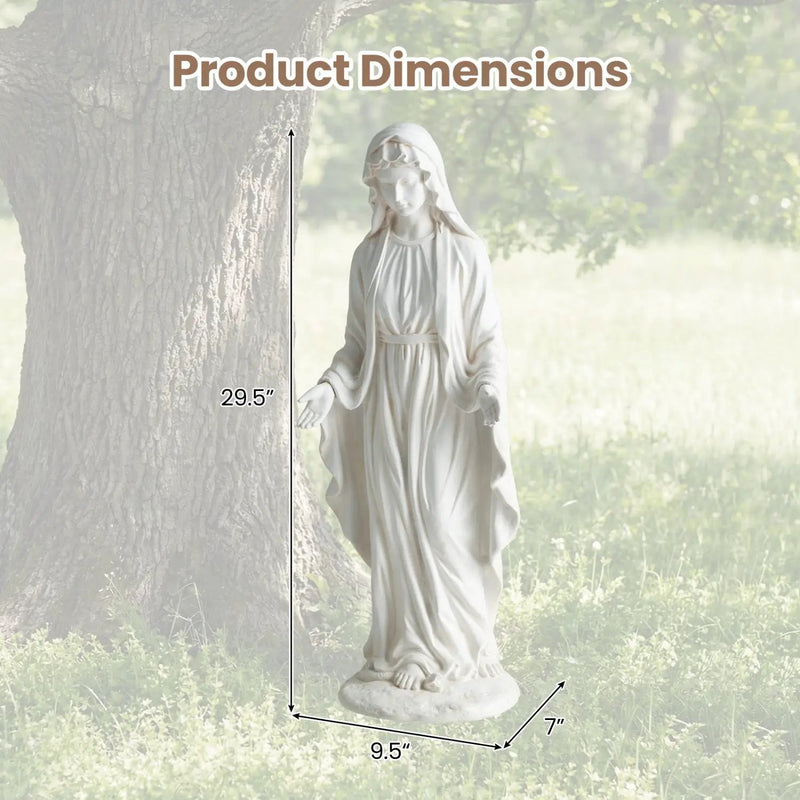 Virgin Mary Statue 29.5 inch Tall Outdoor Religious Sculpture with Aged Finish by DirectDeals