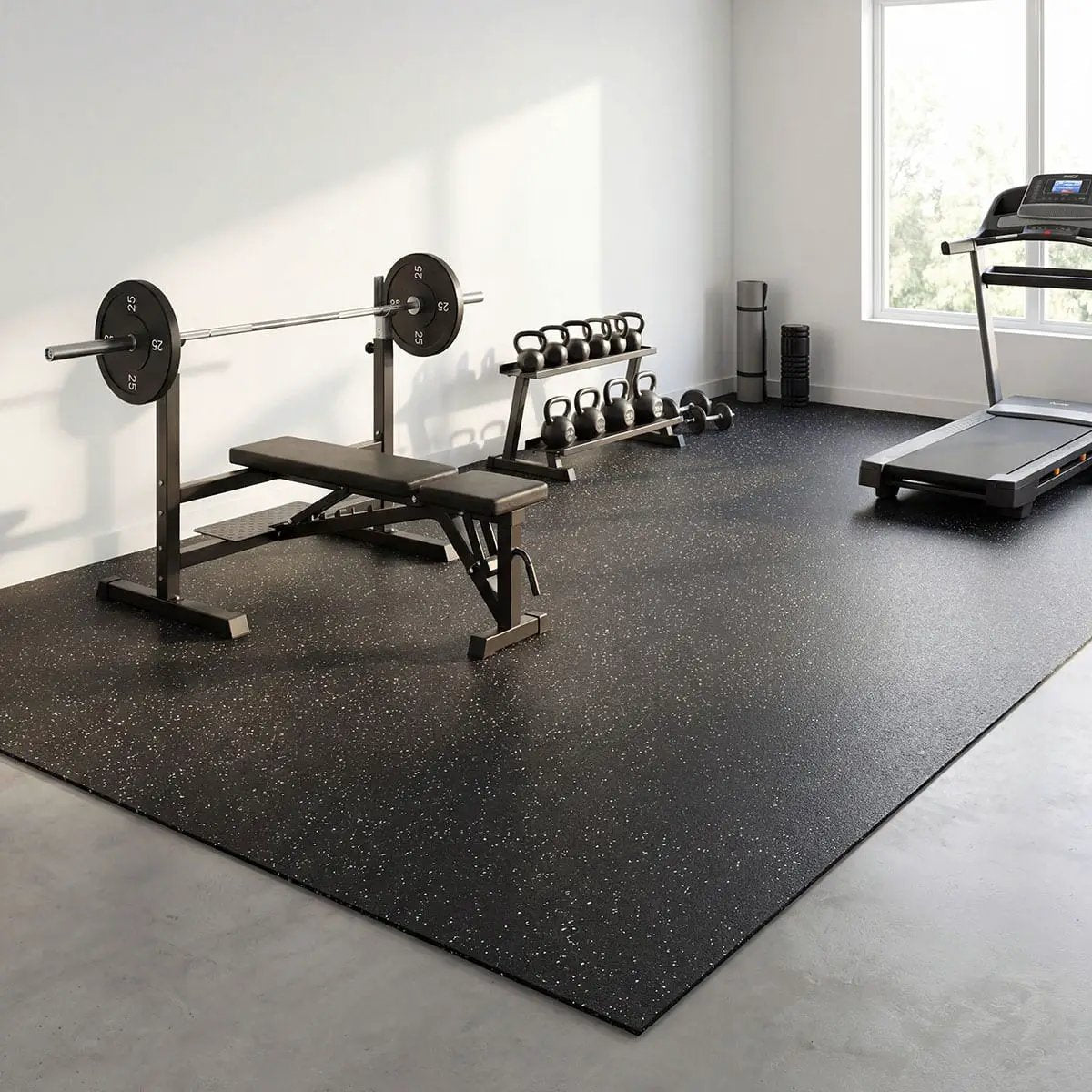 Gray Rubber Floor Mat 48x120x0.24 48x600 by MSI Surfaces