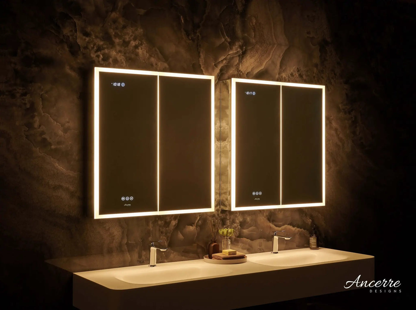 Pagani LED Mirror Cabinet with Defogger, Dimmer, Magnifier & USB outlet by Ancerre Designs
