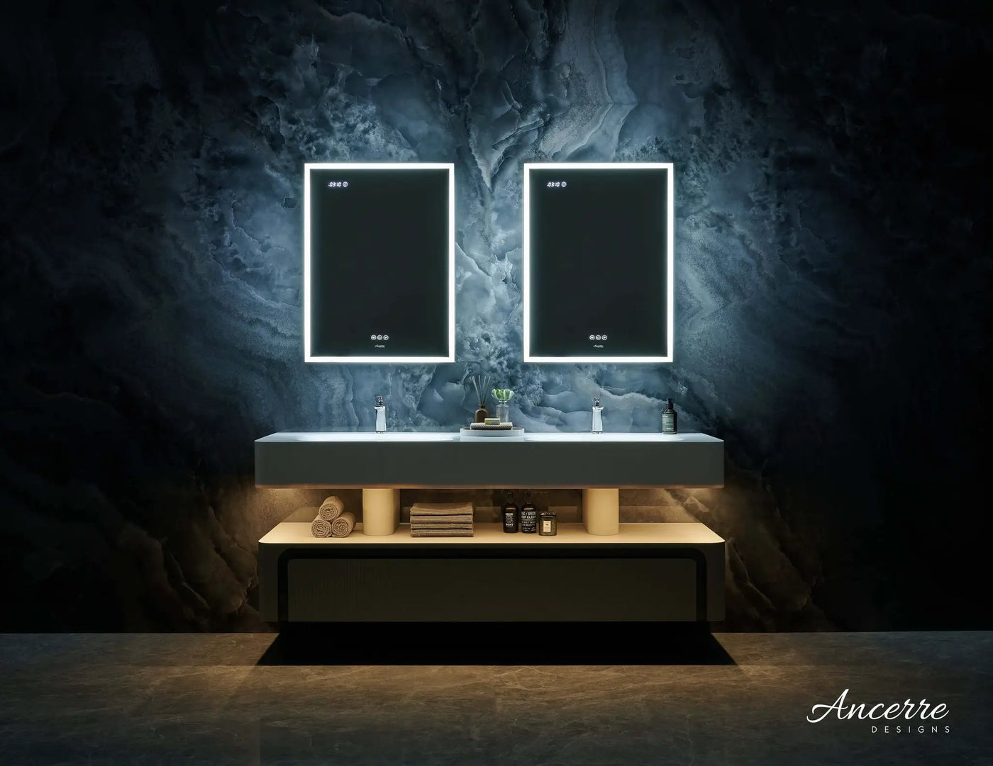 Pagani LED Mirror Cabinet with Defogger, Dimmer, Magnifier & USB outlet by Ancerre Designs