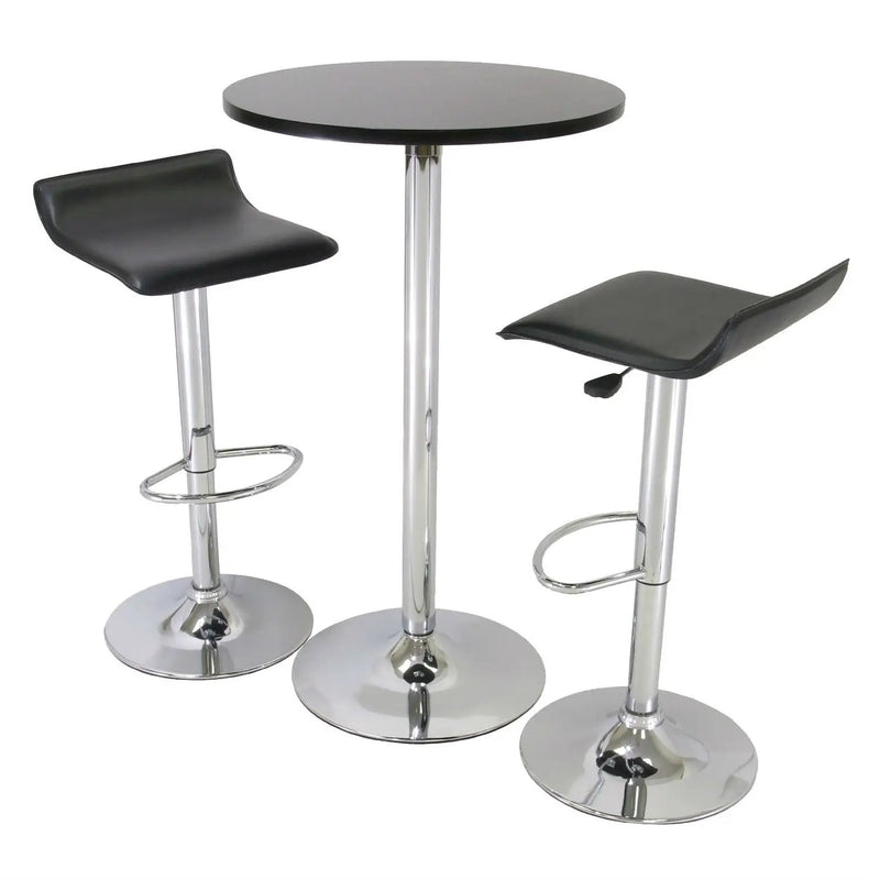 3 Piece Modern Dining Set with Bistro Table and Two Stools by HomePacific