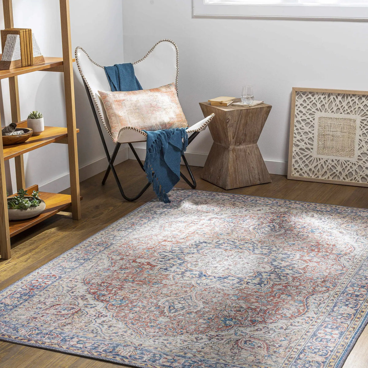Wacousta Red&Blue Washable Rug - Clearance, installed in a room 2