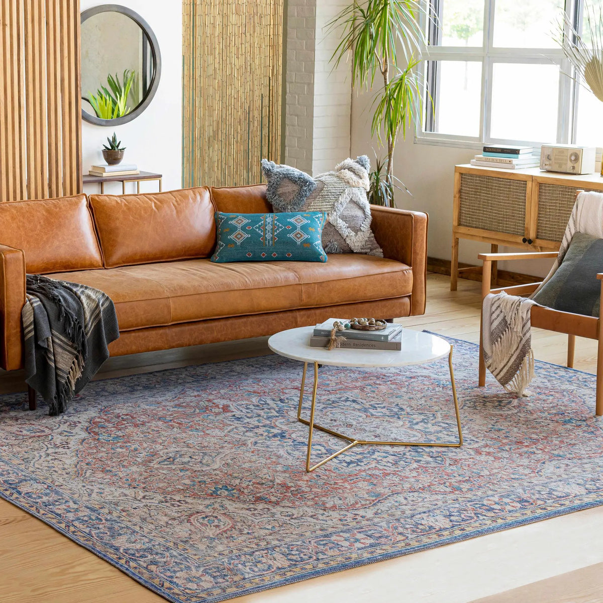 Wacousta Red&Blue Washable Rug - Clearance, installed in a room