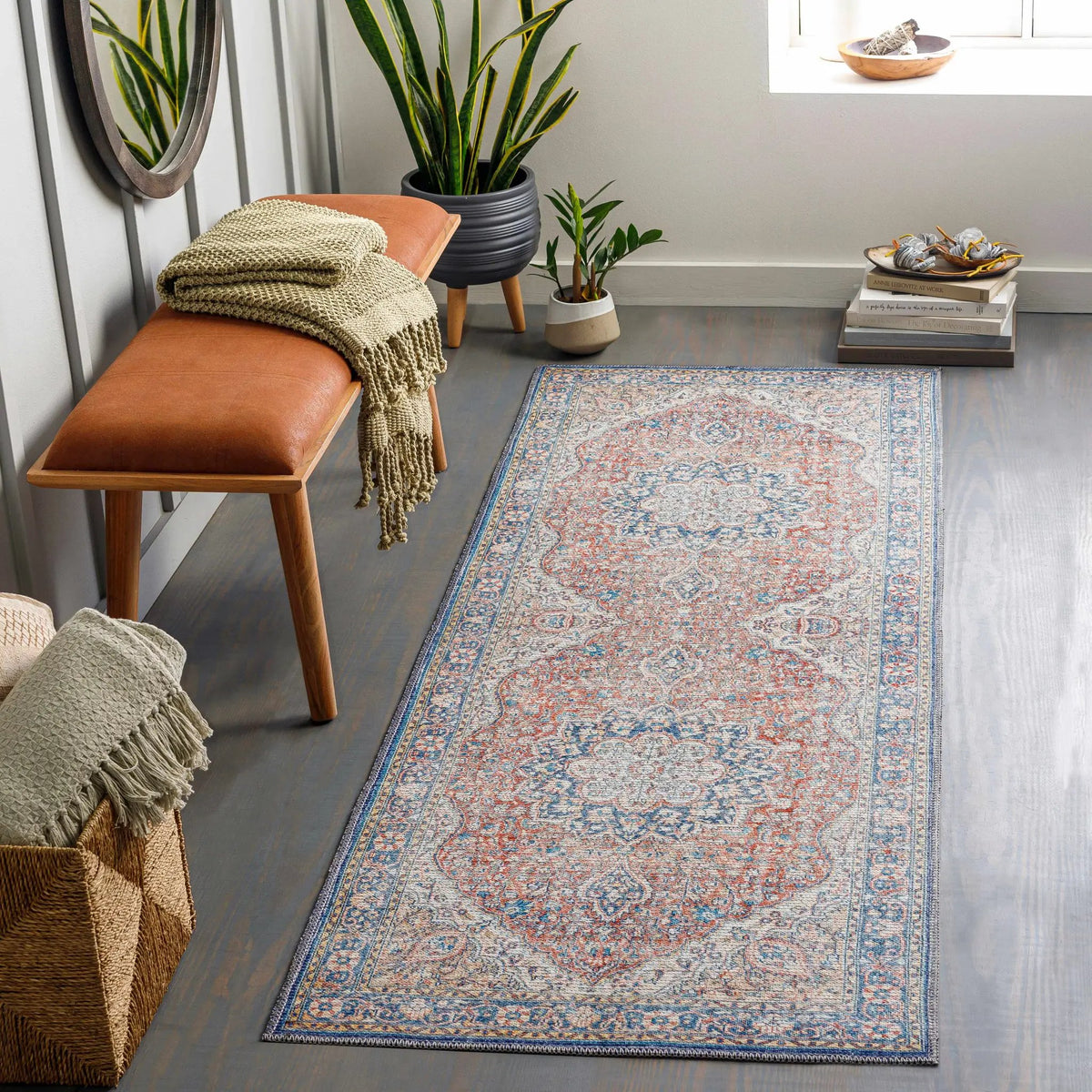 Wacousta Red&Blue Washable Rug - Clearance, installed in a room 3