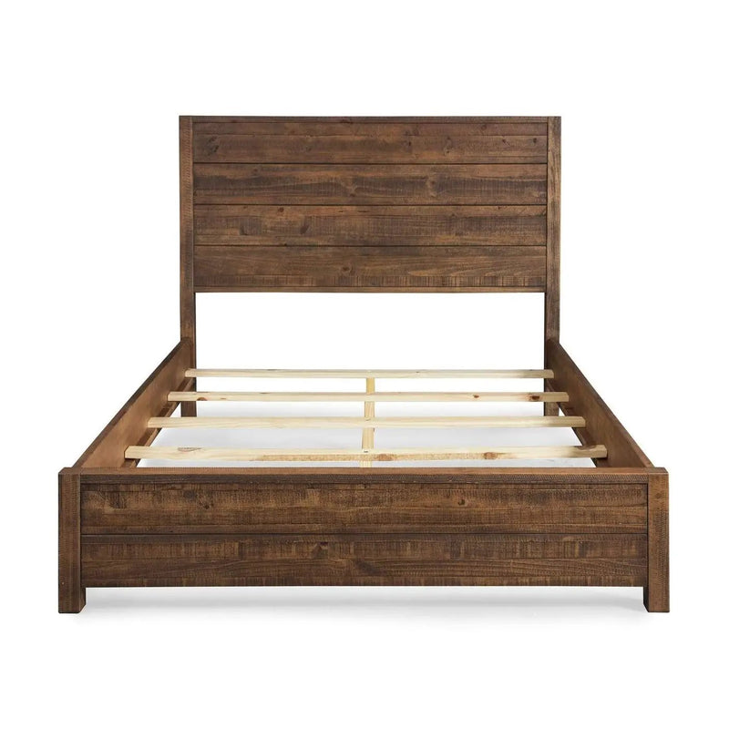FarmHome Walnut Solid Pine Platform Bed in Queen Size by HomePacific