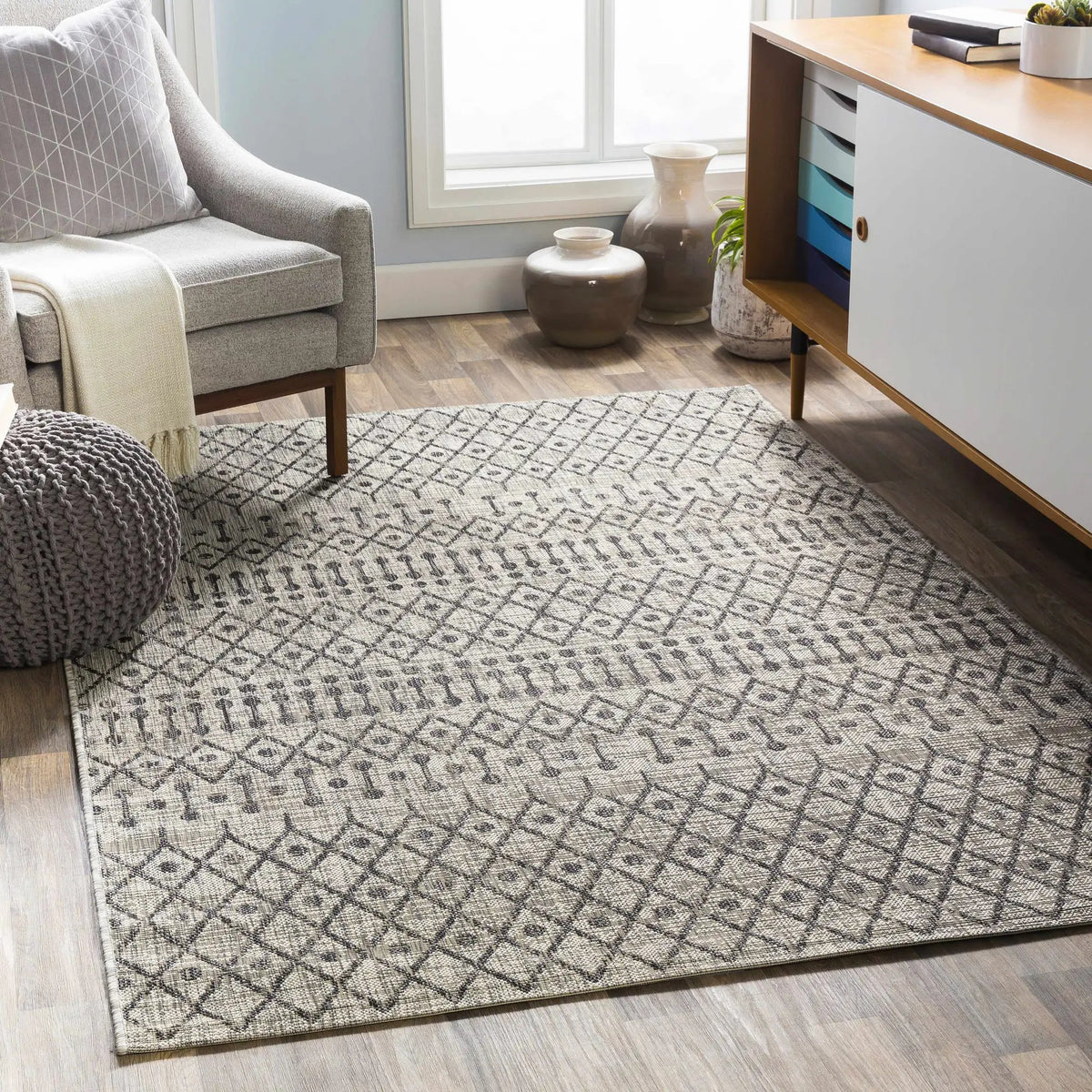 Wallkill Outdoor Area Rug, installed in a room