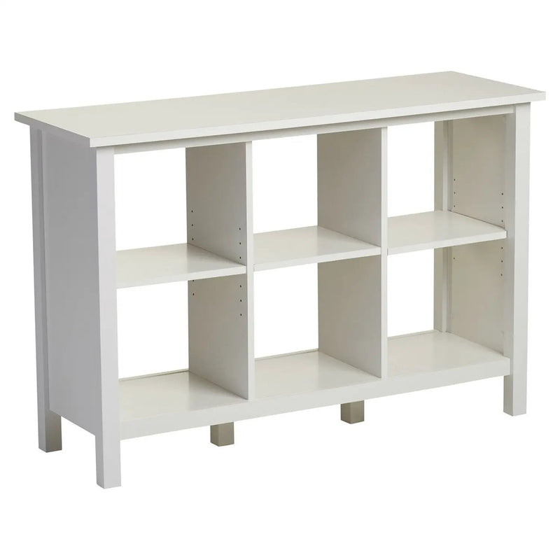 Adjustable Shelf 6-Cube Bookcase Storage Unit Sideboard in White by HomePacific