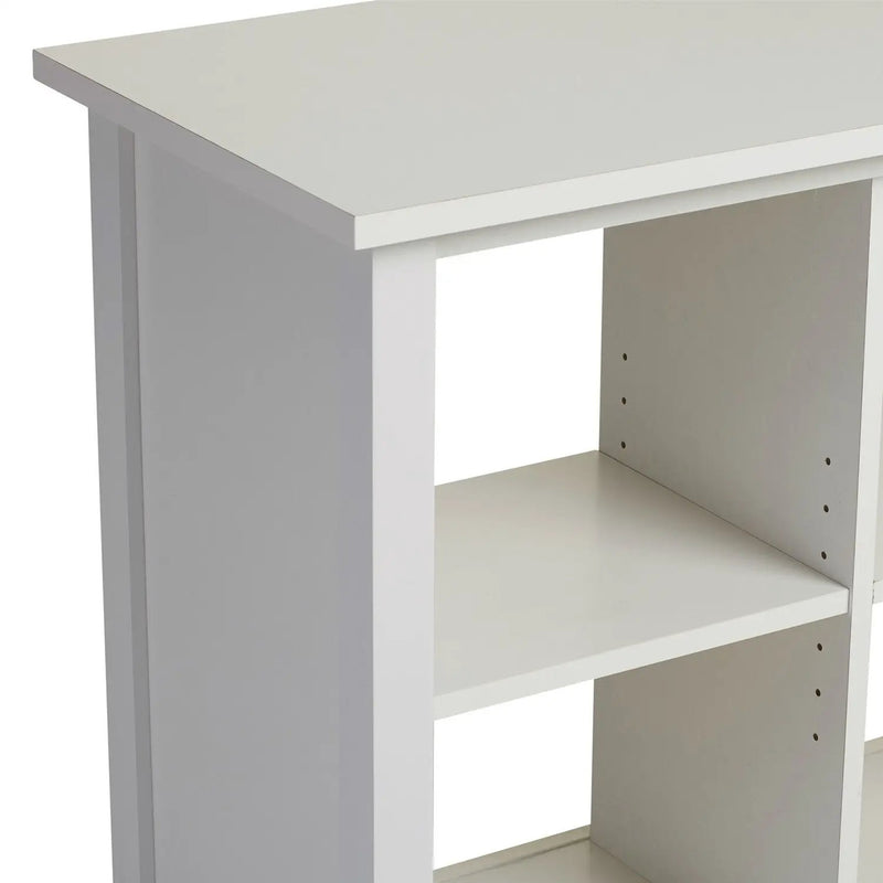 Adjustable Shelf 6-Cube Bookcase Storage Unit Sideboard in White by HomePacific