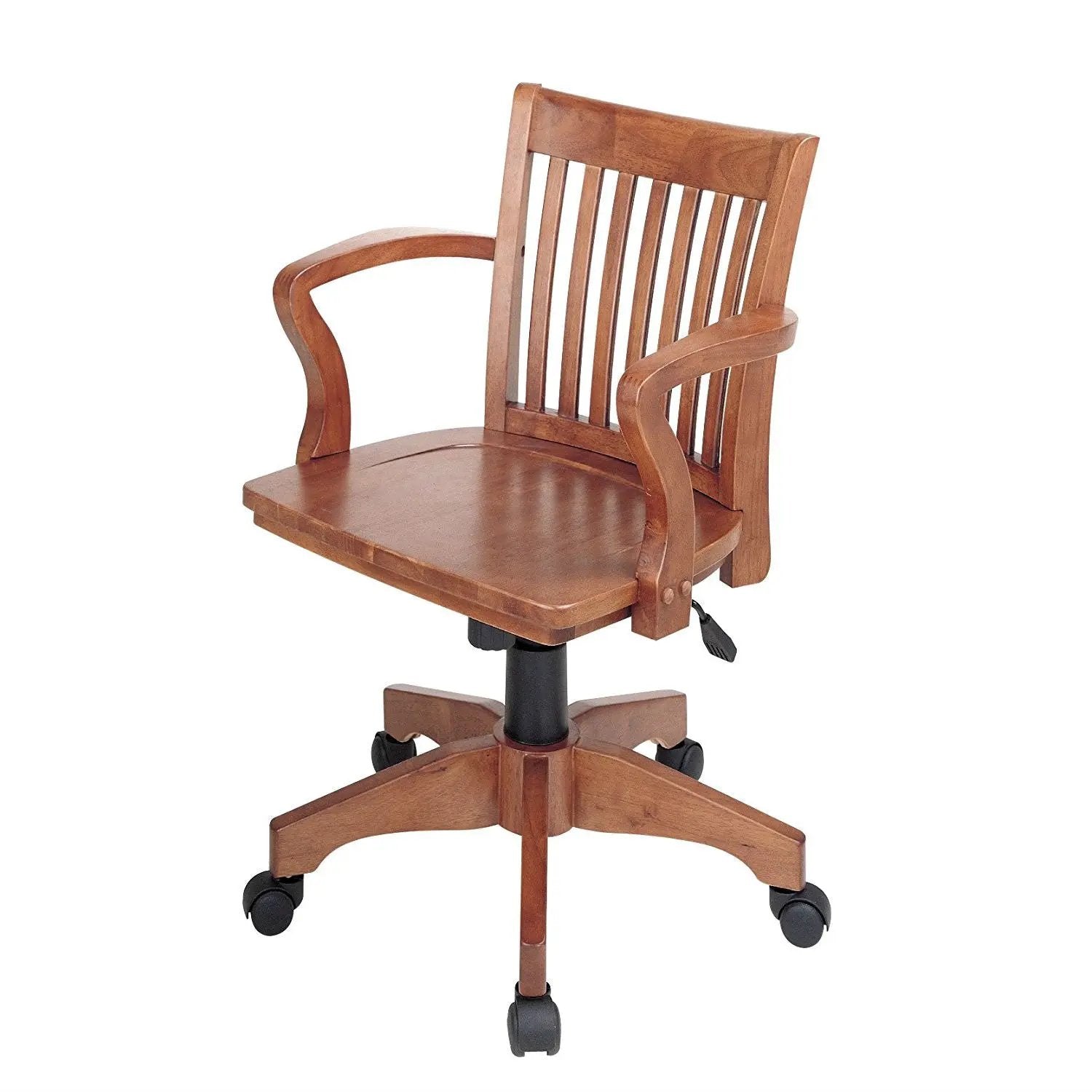 Classic Wooden Bankers Chair with Wood Seat and Arms by HomePacific