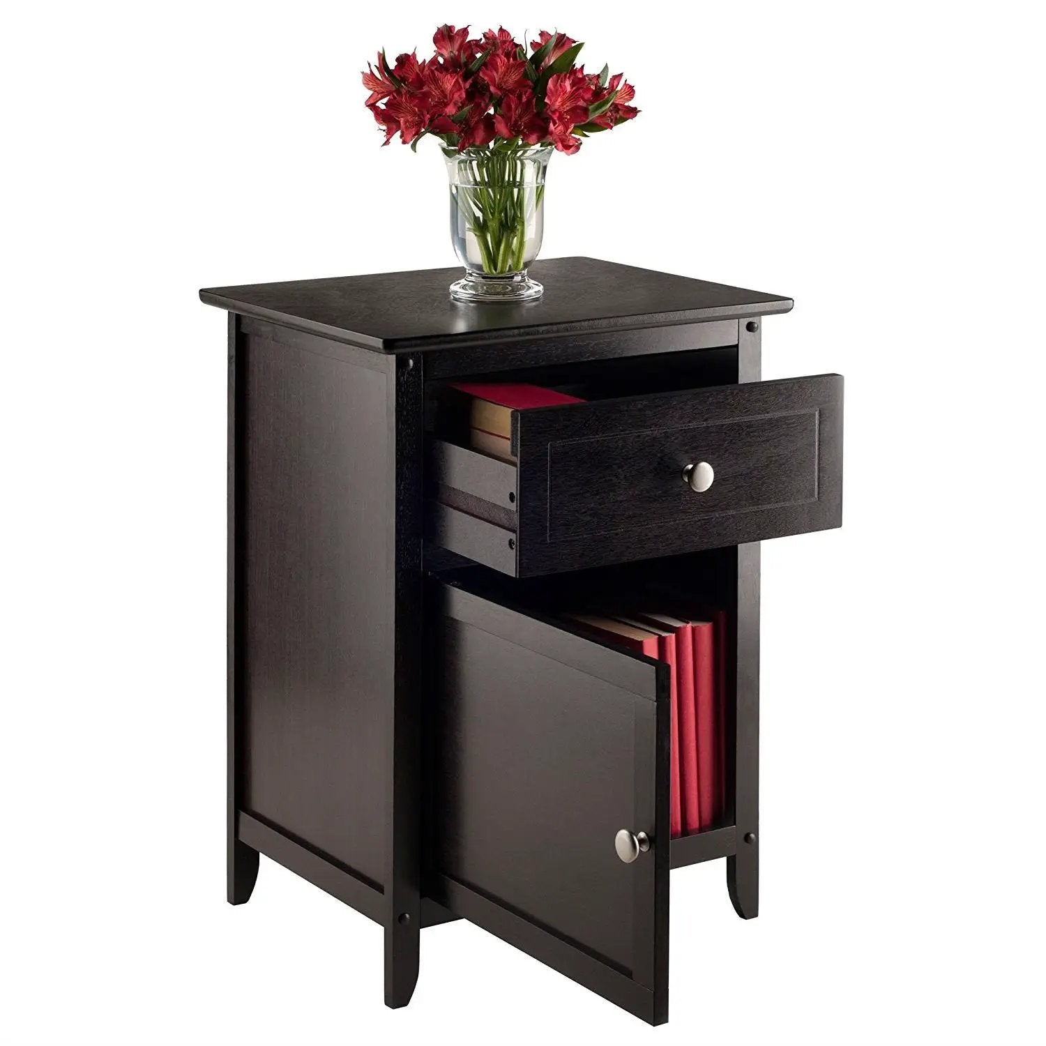 Espresso Wood End Table Nightstand Accent Table by HomePacific