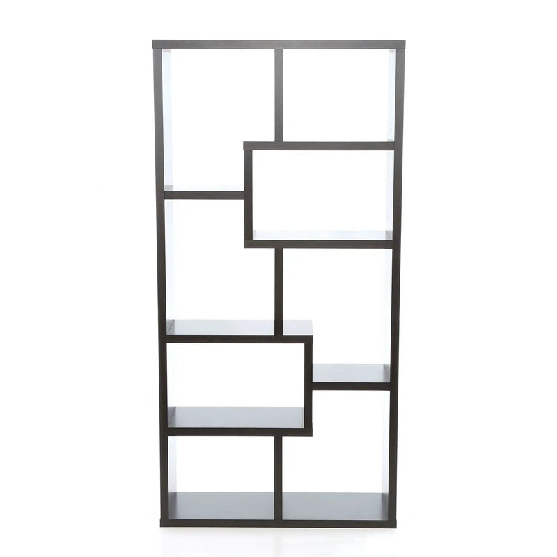 Modern 70-in High Display Cabinet Bookcase in Dark Brown Cappuccino Wood Finish by HomePacific
