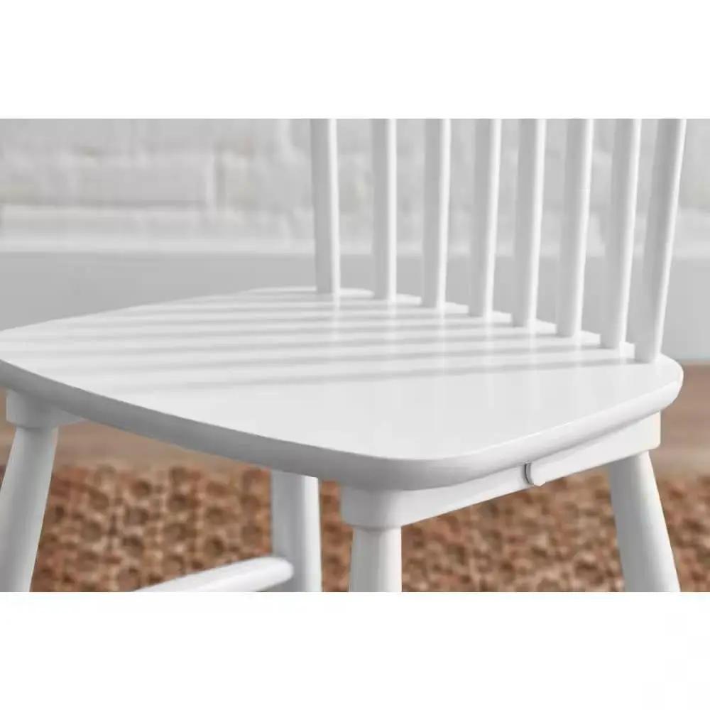 Set of 2 Classic Spindle Back White Solid Wood Dining Chair by HomePacific