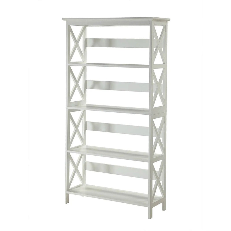 Glossy White 5-Shelf Bookcase by HomePacific