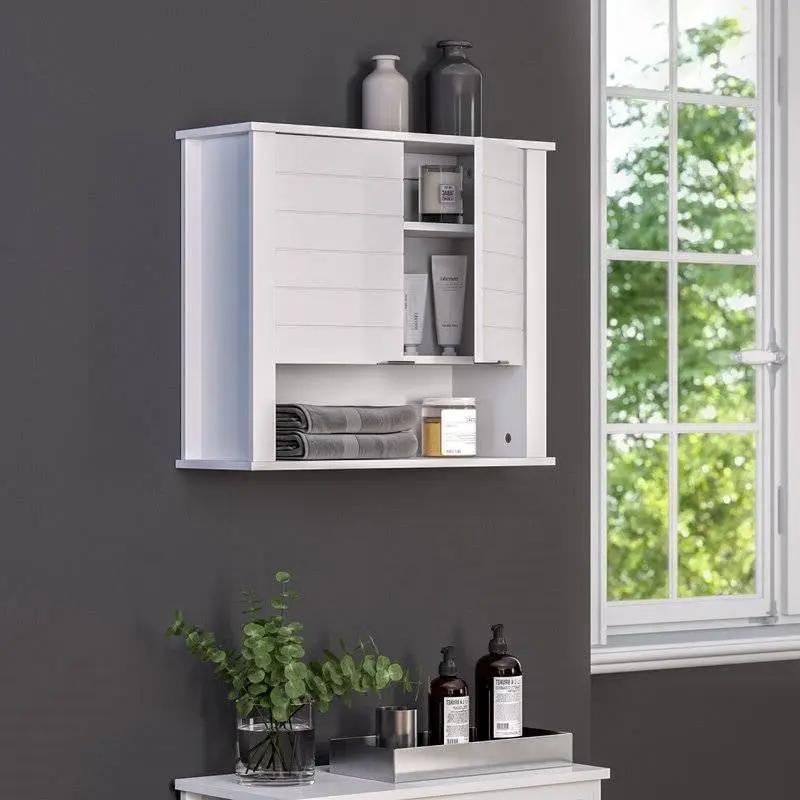 White 2 Door Wall Mounted Bathroom Storage Cabinet by HomePacific