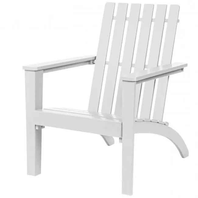 Indoor/Outdoor Acacia Wood Adirondack Lounge Armchair - White by HomePacific