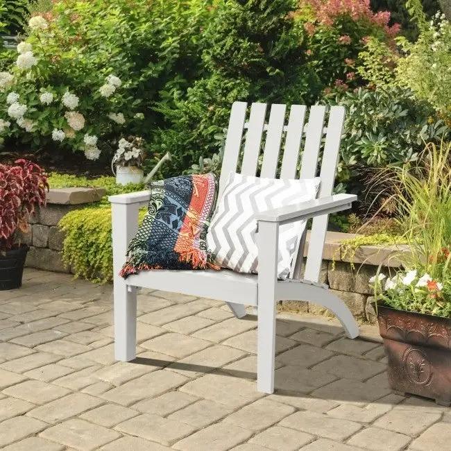 Indoor/Outdoor Acacia Wood Adirondack Lounge Armchair - White by HomePacific