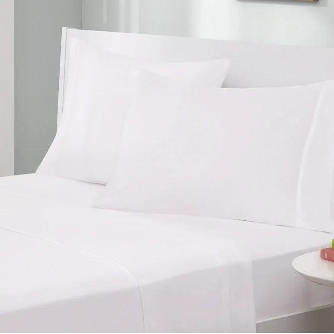 Full Size 4-Piece Cotton Blend Jersey Sheet Set in White