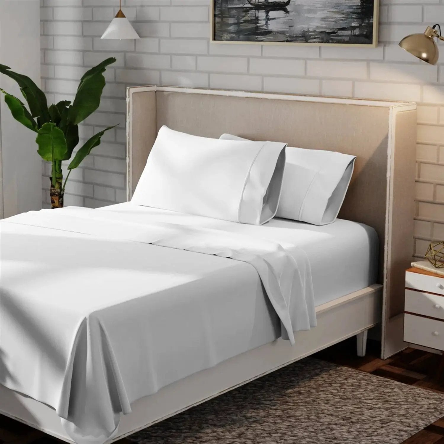 Full size White 100-Percent Certified Organic Cotton Sheet Set by HomePacific
