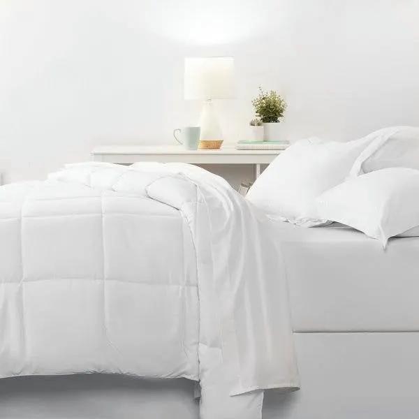Queen Size Microfiber 6-Piece Reversible Bed In A Bag Comforter Set in White by HomePacific