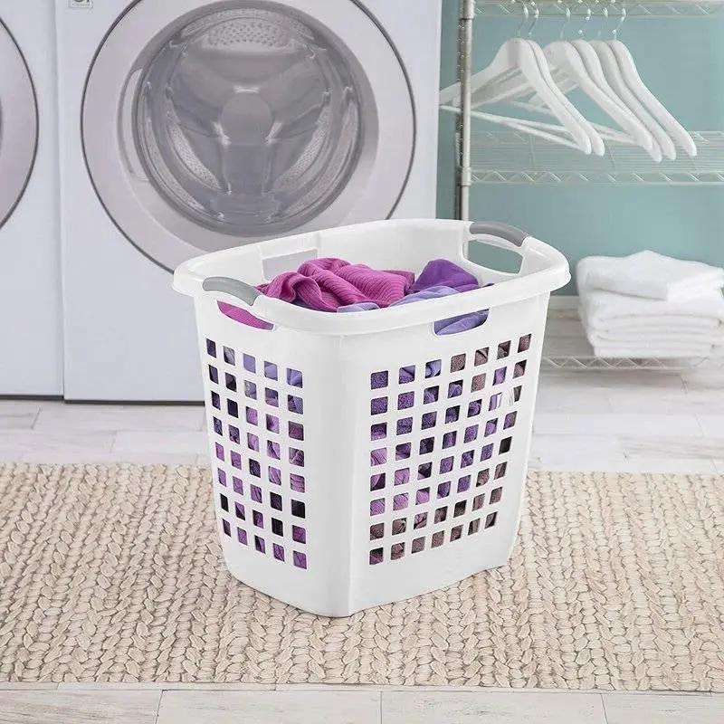 Set of 4 Heavy Duty Plastic Laundry Hamper Dirty Clothes Basket by HomePacific