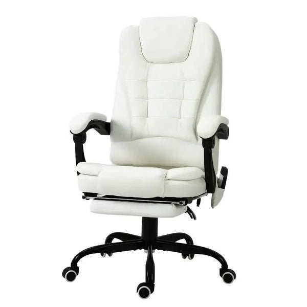 White 7 Mode Vibrating High Back Executive Massage Adjustable Office Chair