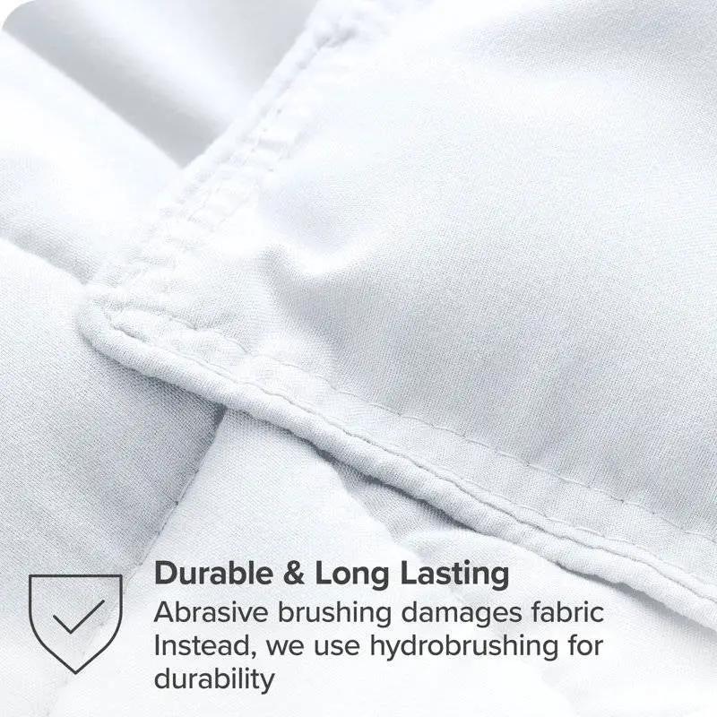 King/Cal King size Super Soft Microfiber Down Alternative Comforter Set White by HomePacific