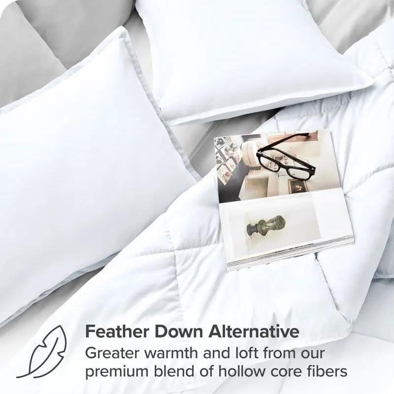 Queen size Super Soft Microfiber Down Alternative Comforter Set White by HomePacific