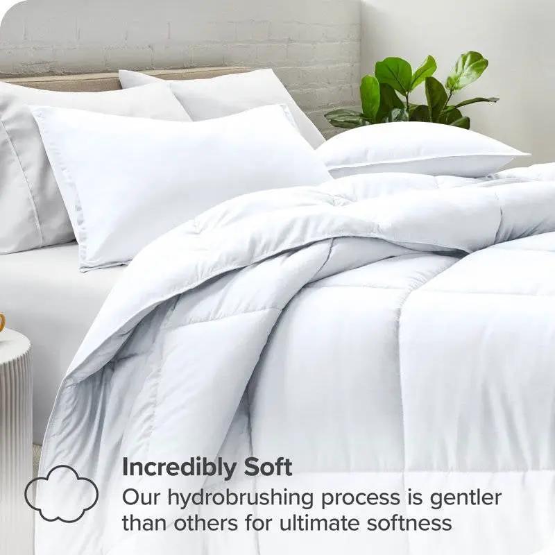 Queen size Super Soft Microfiber Down Alternative Comforter Set White by HomePacific