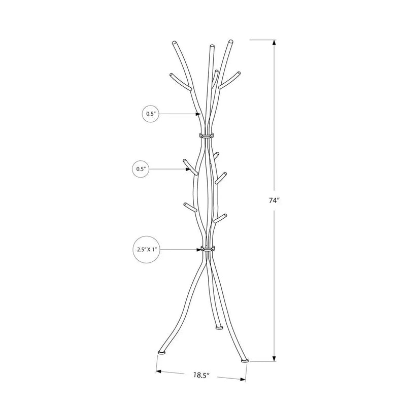 74-inch White Metal Coat Rack Entryway Hall Tree Umbrella Stand by HomePacific