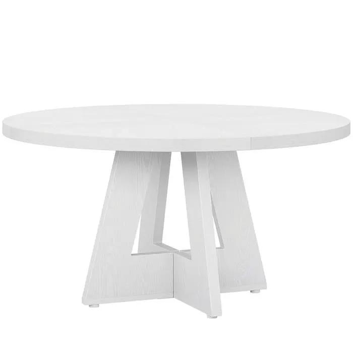 Modern Kitchen Round Circular Dining Table in White Wood Finish by HomePacific